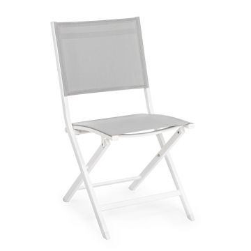 Scaun pliabil pentru gradina Elin, Bizzotto, 47x57x88 cm, aluminiu/textilena, alb