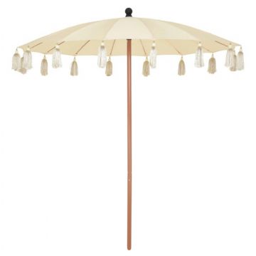Umbrela pentru gradina/terasa Bioko, 180x232 cm, otel, natur/bej/alb