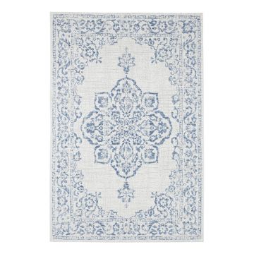 Covor de exterior NORTHRUGS Tilos, 200 x 290 cm, albastru - crem