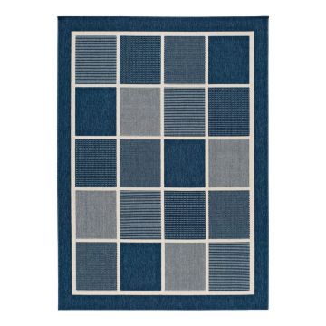 Covor pentru exterior Universal Nicol Squares, 140 x 200 cm, albastru-gri