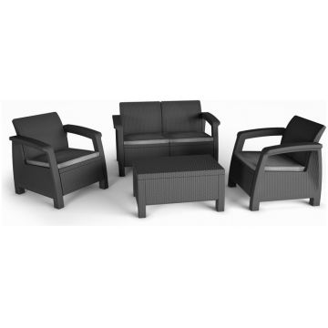 Set mobilier gradina graphite Keter Bahamas