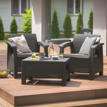 Set mobilier gradina graphite Keter Corfu Weekend