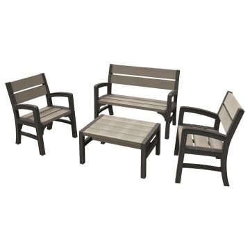 Set mobilier gradina gri-maroniu Keter Montero