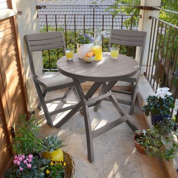 Set mobilier balcon masa si 2 scaune cappuccino Keter Jazz Set mobilier balcon masa si 2 scaune cappuccino Keter Jazz