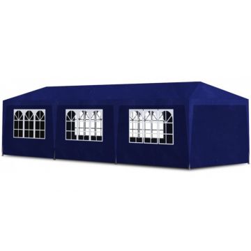 Cort albastru pentru petreceri, 8 pereti, 9 x 3 x 2,5 m