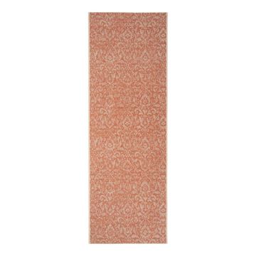 Covor de exterior NORTHRUGS Hatta, 70 x 200 cm, portocaliu - bej