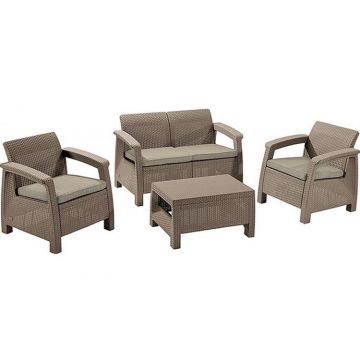 Set mobilier de gradina Corfu Cappuccino/Gri-nisipiu