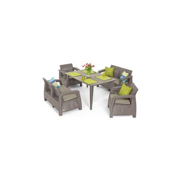 Set mobilier de gradina Corfu II Fiesta, cappuccino/gri-nisipiu