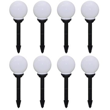 vidaXL Lămpi de exterior pentru alee LED 8 buc. 15 cm, cu țăruș de sol