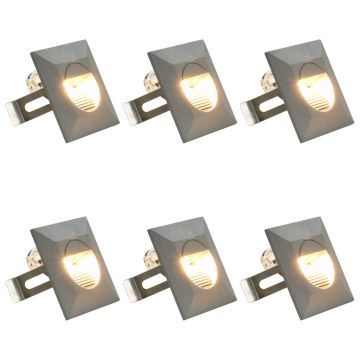 vidaXL Lămpi de perete LED de exterior, 6 buc., argintiu, 5 W, pătrat