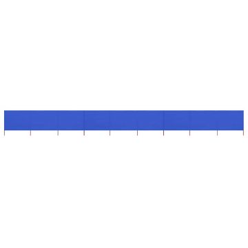 vidaXL Paravan anti-vânt cu 9 panouri, azur, 1200 x 120 cm, textil