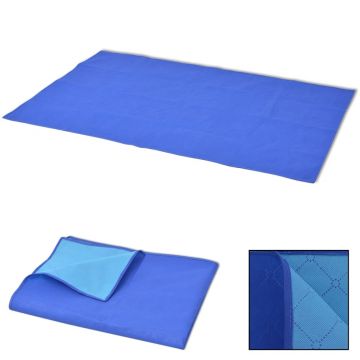 vidaXL Pătură pentru picnic, albastru și bleu, 150 x 200 cm