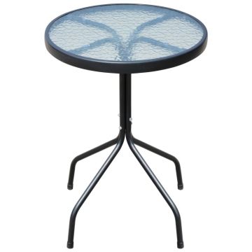 vidaXL Set mobilier bistro, 3 piese, negru, oțel