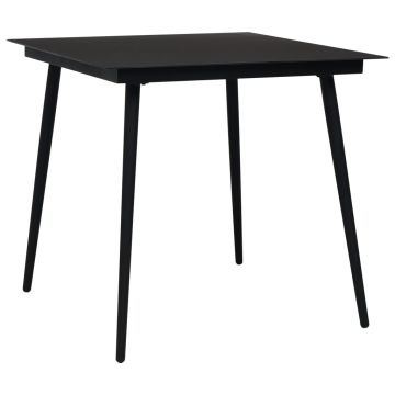 vidaXL Set mobilier de exterior, 5 piese, negru, frânghie și oțel