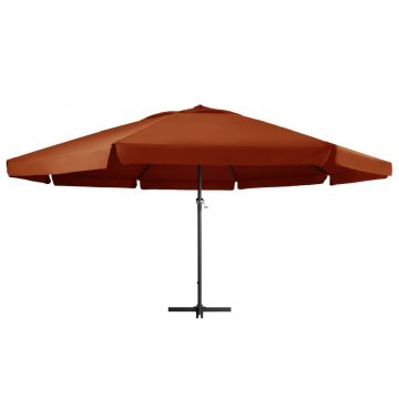 vidaXL Umbrelă de soare exterior cu stâlp aluminiu, cărămiziu, 600 cm