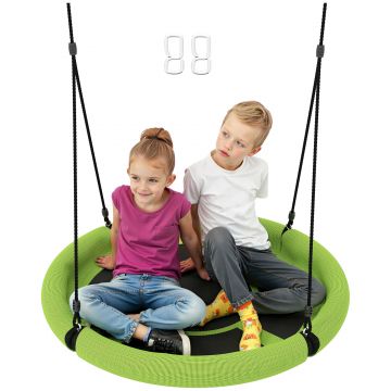 AIYAPLAY Balansoar cu nesă, Balansoar de grădină rotund, suport până la 150 kg, reglabil pe înălțime, Verde | Aosom Romania