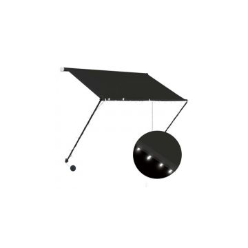 Copertina retractabila cu led, antracit, 150 x 150 cm