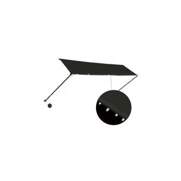 Copertina retractabila cu led, antracit, 400 x 150 cm