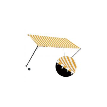 Copertina retractabila cu led, galben si alb, 250 x 150 cm