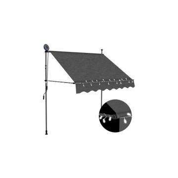 Copertina retractabila manual cu led, antracit, 100 cm