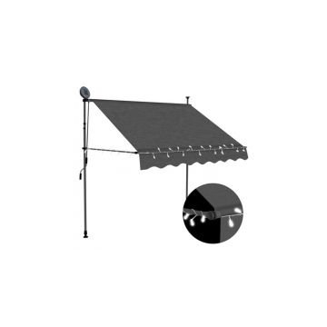 Copertina retractabila manual cu led, antracit, 150 cm