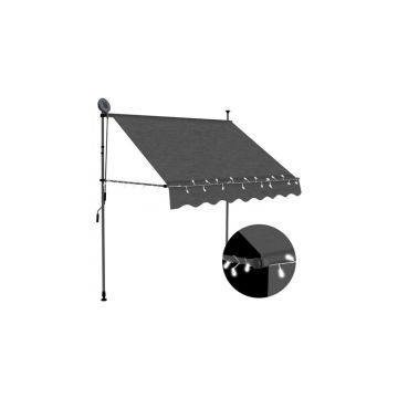 Copertina retractabila manual cu led, antracit, 200 cm