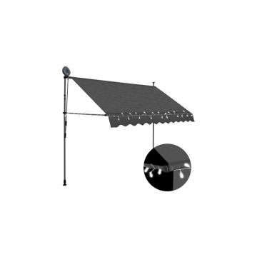 Copertina retractabila manual cu led, antracit, 250 cm