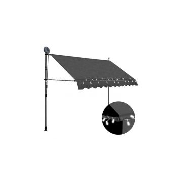 Copertina retractabila manual cu led, antracit, 300 cm