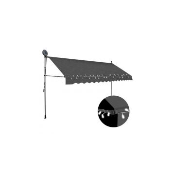 Copertina retractabila manual cu led, antracit, 350 cm
