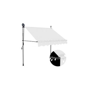 Copertina retractabila manual cu led, crem, 150 cm