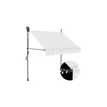 Copertina retractabila manual cu led, crem, 200 cm