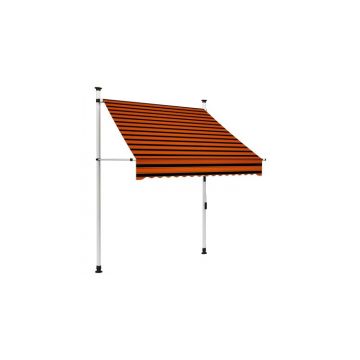 Copertina retractabila manual, portocaliu si maro, 150 cm