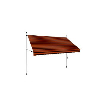 Copertina retractabila manual, portocaliu si maro, 250 cm