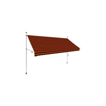 Copertina retractabila manual, portocaliu si maro, 300 cm