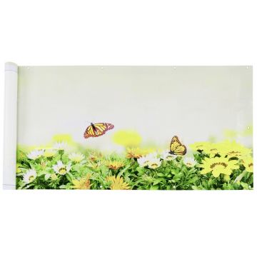 Folie paravan pentru balcon si gradina, Maximex, Butterfly, 500x85 cm, plastic, multicolor
