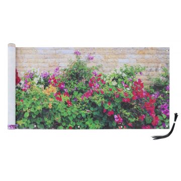 Folie paravan pentru balcon si gradina, Maximex, Flowers, 500x85 cm, plastic, multicolor
