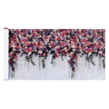 Folie paravan pentru balcon si gradina, Maximex, Roses, 500x85 cm, plastic, multicolor