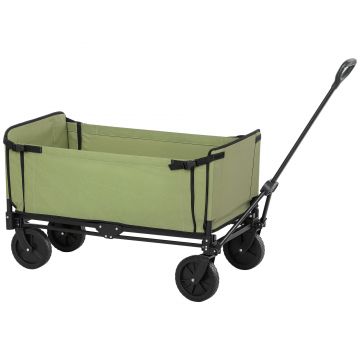 Outsunny Căruț de grădină pliabil 130 L căruț de transport sac detașabil mâner telescopic rotativ 90 x 50 x 60 cm negru | Aosom Romania