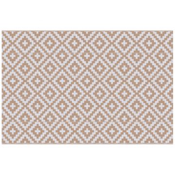 Outsunny Covor pentru Exterior Reversibil cu Model Geometric, Rezistent la Razele UV, 182x274 cm, Cafeniu | Aosom Romania