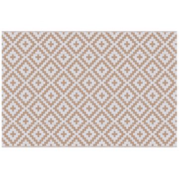 Outsunny Covor pentru Exterior Reversibil cu Model Geometric, Rezistent la Razele UV, 182x274 cm, Cafeniu | Aosom Romania