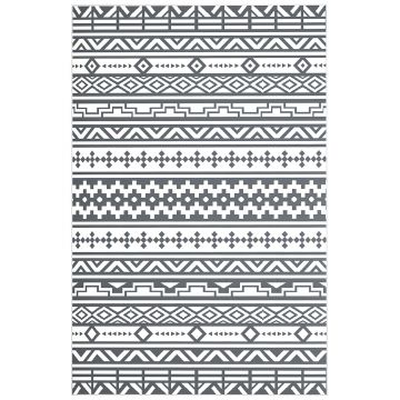 Outsunny Covor Reversibil de Exterior Impermeabil, din Paie de Plastic, 182x274 cm, Gri Închis și Alb | Aosom Romania