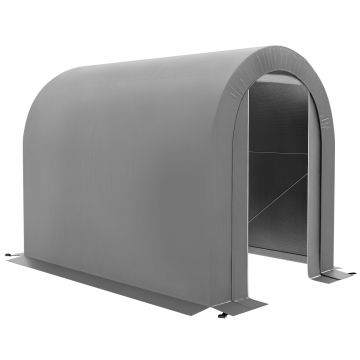 Outsunny Depozit de Grădină Exterior pentru Biciclete, Cort Metalici cu Acoperiș PE, Gri| Aosom Romania