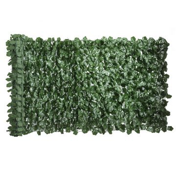 Outsunny Gard Artificial Paravan Decorativ Rulou 3L x 1Î m Frunziș Realist Anti-UV Verde Închis | Aosom Romania