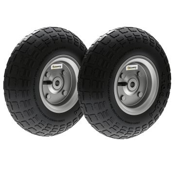 Outsunny Lot de 2 Pneuri Pneumatice de Schimb Orificiu de 16mm pentru cărucior de grădină, căruță și cărucior | Aosom Romania