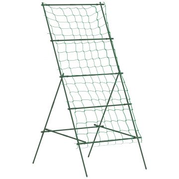 Outsunny Suport Metalic de Grădină în Forma de A cu Plasă de Susținere, 101x133x227 cm, Verde | Aosom Romania