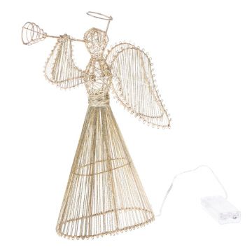 Decorațiune luminoasă aurie cu baterii Angel – Dakls