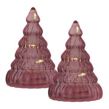 Decorațiuni luminoase burgundy 2 buc. cu baterii ø 6,5 cm Lucy – Sirius