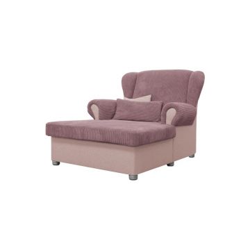 Șezlong roz cu tapițerie din catifea reiată Lord – Ropez