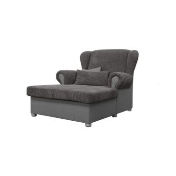 Șezlong taupe cu tapițerie din catifea reiată Lord – Ropez