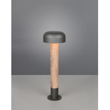 Lampadar de exterior Fraser, TRIO, 19x54 cm, 10W, 1x E27, aluminiu, gri/natur